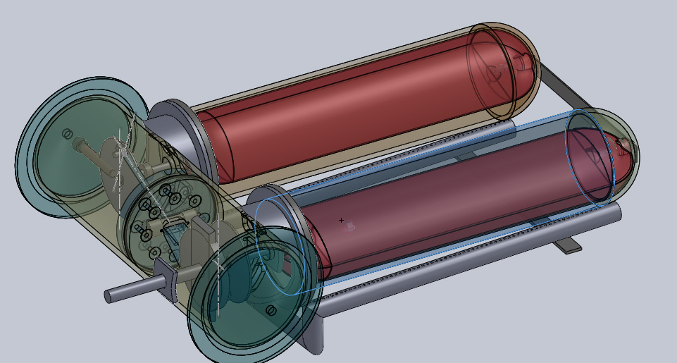 Home built drawing of Solar Miller Layout Stirling engine